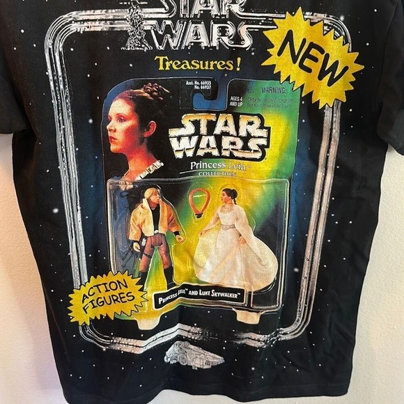 Vintage 80s Dbruze Unisex A Galaxy Of Star Wars Treasures Black T-Shirt Size S - Picture 5 of 5